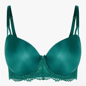Elegant Emerald green Lace Trim Bra Ladies Size 42C NEW